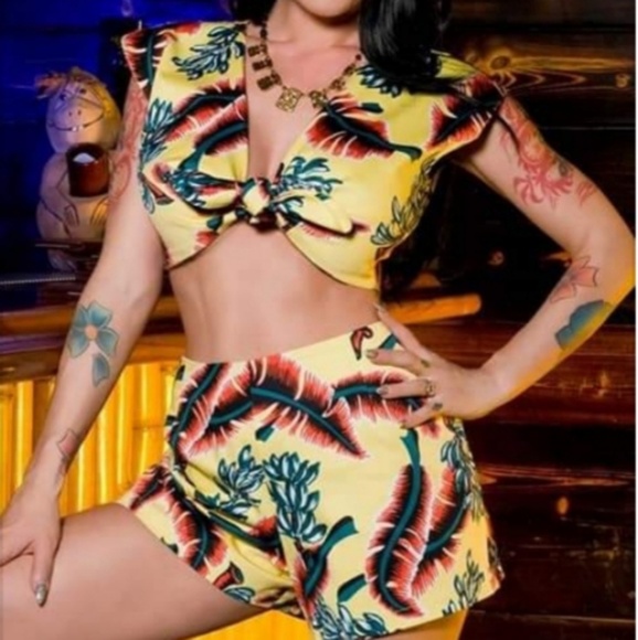 Pinup Couture Other - Dixiefield Yellow Playsuit